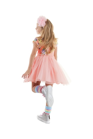 Denokids Leo Flower Kız Çocuk Tüllü Elbise Pembe