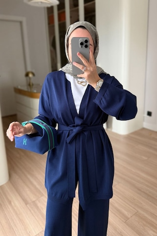 Ka Hijab Premium Hırkalı Rayon Takım - Lacivert