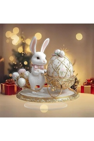 Lijinxu 2d Paskalya Tavşanı Dekoru Bahçe Tabelası Dolap 20cmx20cm