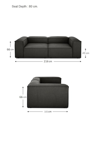 Most Mollis 2 Modül Kanepe Koltuk 41 Koyu Antrasit Keten Kumaş Yu