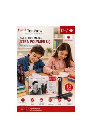 Kaliteli Kalem Ucu 12 Li 0.9 Mm Hb 12 Paket Tombow Versatil Kalem Uç Mekanik Uçlu Otomatik Kurşun Kalem Ucu 60mm Yumuşak
