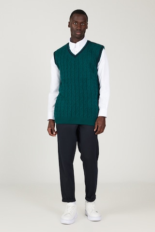 AC&Co / Altınyıldız Classics Erkek Yesıl Standart Fit Normal Kesim V Yaka Triko Süveter Yeşil