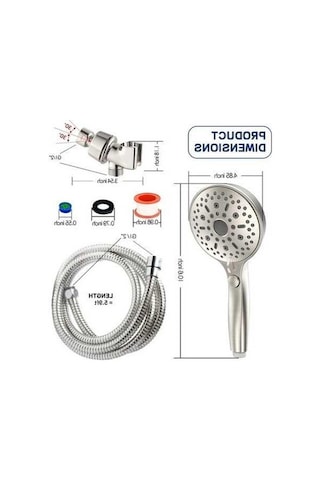 Fastbuy Challenger Simli 11 Modlu Antika Bronz Yüksek Basaklı El Duş Başlığı Uzun Hortum Duvara Monte Simli