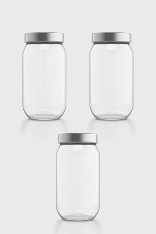 Renga Voca 1000 Ml Metal Kapaklı 3'lü Cam Kavanoz Seti 131080 Gümüş