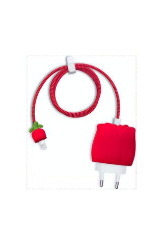 Iphone 18w/20w Uyumlu Şarj Kablosu Ucu Ve Şarj Başlığı Kılıfı Gül