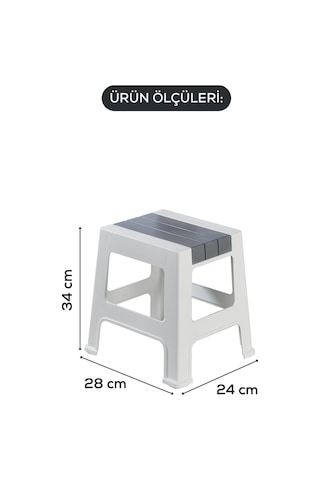 Vienev Plastik Küçük Tabure Gri Gri