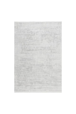 Merinos Vista %100 Akrilik Beyaz Gri Desenli Kesme Halı Yolluk Antre Koridor Salon Halısı 79300-95