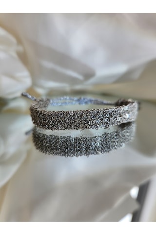 Zincir Dokuma Kordon El Yapımı Otantik Gümüş Platin Renkli Bileklik Silver