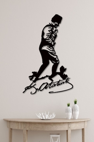Gowpenart Atatürk Kocatepe'de Dekoratif Siyah Metal Duvar Tablosu