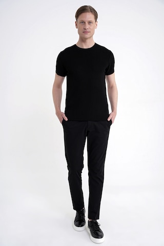 Efor Comfort Fit Rayon Karışımlı Siyah Bisiklet Yaka Tişört Ts 925