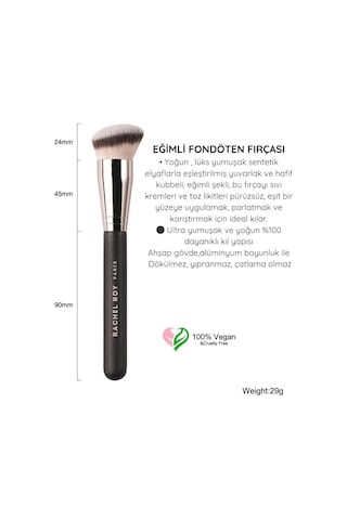 3'lü Profesyonel Makyaj Fırça Seti, Siyah Ahşap Saplı, Ultra Yumuşak Sentetik Kıllı, Fondöten Ve Kapatıcı Fırçaları, 100% Vegan