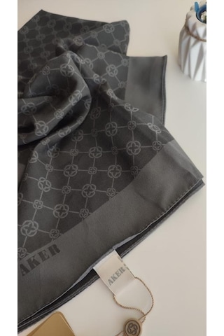 Aker Elegance Monogram Eşarp 001 Antrasit