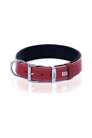 Doggie Comfort Deri Nazar Boncuklu Köpek Boyun Tasması Large Kırmızı 4x57-65 Cm Çok Renkli