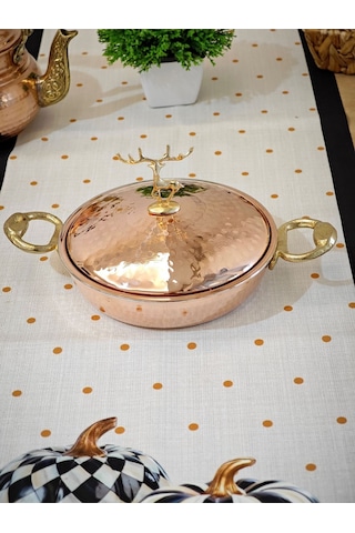 Modabakır Bakır Kapaklı Tava 16 Cm Model:6465565689r Bakır