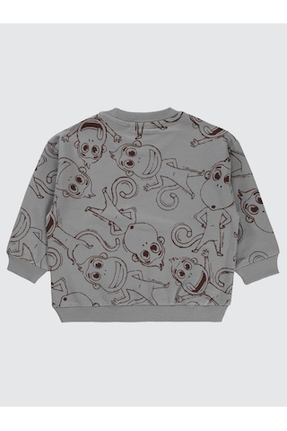 Civil Boys Empirme Kukuli Baskılı 2-5 Yaş Sweatshirt Gri