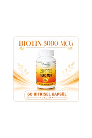 Biotin 5000 Mcg 5 Kutu 300 Bitkisel Kapsül Biotin Takviye Edici Gıda