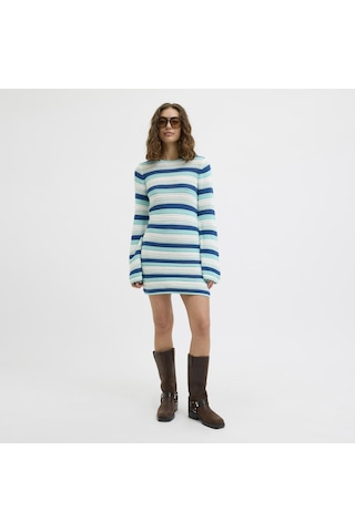 Jack & Jones Kadin Sifir Yaka Uzun Kollu Örgü Elbise - Rory - 12275508 Aqua Sky