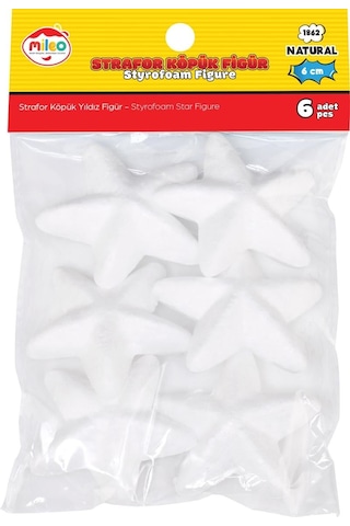 Mas Mileo Strafor Köpük Figür Yıldız 6 Cm 6'lı Paket 1862