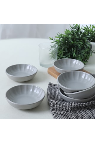 Keramika Mat Gri Sirius Çerezlik / Sosluk 12 Cm 6 Adet 995