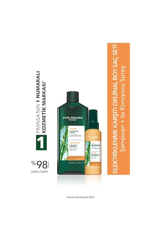 Yves Rocher Elektriklenme Karşıtı Orjinal Boy Saç Seti- Şampuan 300 Ml & Isı Koruyucu Serum 100 Ml