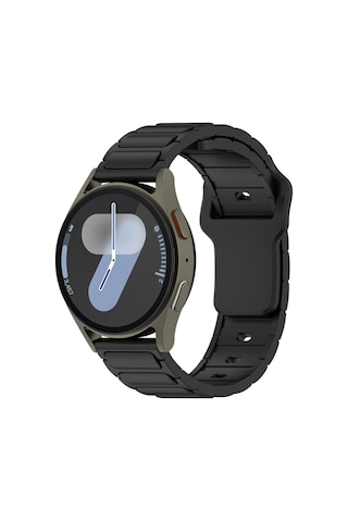 Samsung Uyumlu Galaxy Watch 46mm Joiecreatif Krd-132 22mm Silikon Kordon Strap Kayış - Siyah