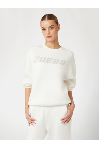 Guess Cecilia Kadın Sweatshirt V4bq15k7uw2 Beyaz