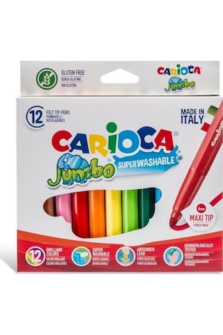 Carioca Jumbo Yıkanabilir Keçeli Kalem 12'li