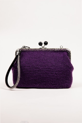 Fabric Craft Bag Portföy Çanta Bilek Askılı Merserize İplik Mor Mor