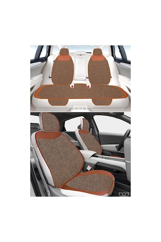 Bod Keten Terletmez Oto Koltuk Minderi Seti Koltuk Koruma Kılıfı Yalı Serisi Ön Arka Set Taba