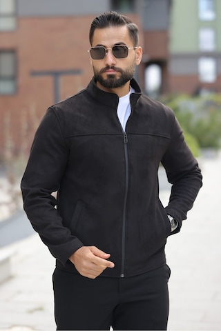 Basic Baharlık Süet Ceket - Sade Ve Şık Stil Siyah Süet