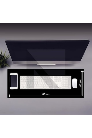Gaming Oyuncu Mouse Pad, Kaymaz Taban Gamer Mousepad, Masa Koruyucu Masa Matı, Ofis Tipi Klavye Ve Fare Altlığı Siyah, 80x40 Cm - Xl
