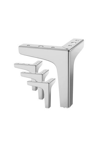 10 Cm Modern Model Metal Mobilya, Dolap, Koltuk, Tv Ünitesi Ayakları 4 Adet Robot Süpürge Krom