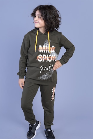 Toontoy Erkek Çocuk Kapüşonlu Baskılı Eşofman Takımı Antrasit Melanj