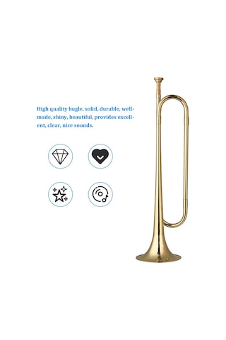 Pirinç C Borazan Çağrı Altın Kaplama Trompet Süvari Boynuzu Ağızlık İle Yeni Başlayanlar İçin Müzik Aleti Okul Bandı Askeri Orkestrası 18.7 İnç