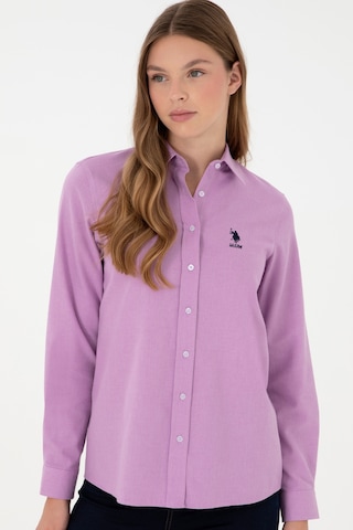 U.s. Polo Assn. Kadın Lila Gömlek Desenli 50297012-vr034 Lila