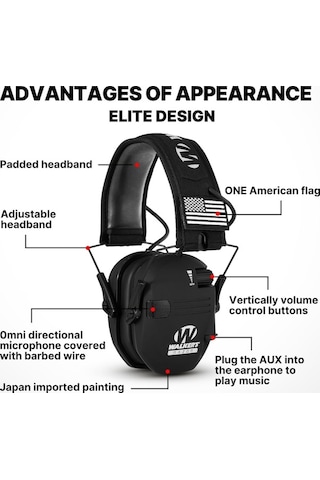 Gebibd Kulaklıklar Aktif Gürültü Azaltma Katlanabilir Avcılık İşitme Koruması Elektronik Kulak Koruması Atış İçin Diğer