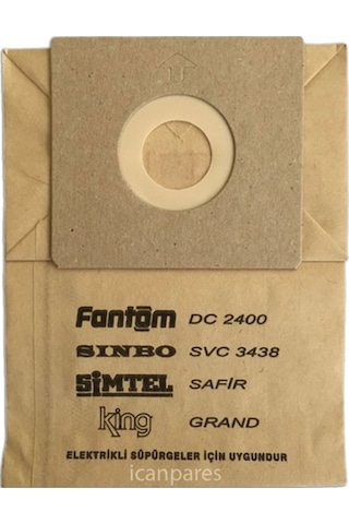 Fantom Uyumlu Wf 5500 Su Perisi Süpürge Kağıt Toz Torbası 10 Adet