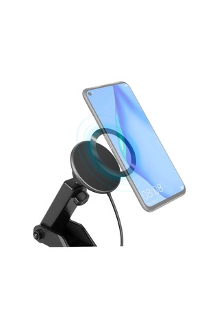 Magdrive 2in1 Izgara Klipsli Ve Vantuzlu 15w Kablosuz Şarjlı Manyetik Magsafe Araç Tutucu - Siyah Siyah