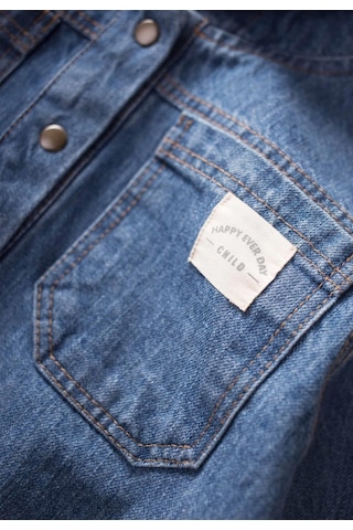 Cigit Kapşonlu Kot Ceket 2-7 Yaş Mavi Mavi