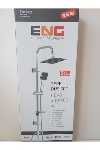 5 Fonksiyonlu Robot Duş Takımı Krom Gri