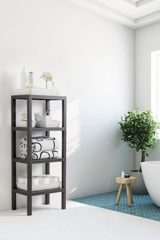 Ombeg 4 Katlı Modüler Raf Banyo Düzenleyici Mutfak Balkon Salon Bahçe Organizeri Kahverengi