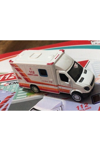 Oyuncak Metal Çek Bırak Ambulans 10 Cm