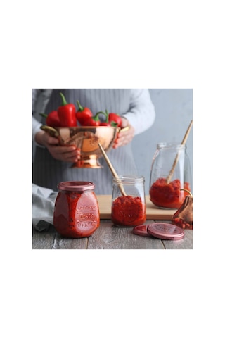 Lav Tasty Cam Kavanoz Tekli Orta Boy 550 ml Metal Kapaklı (Erzak Saklama/Turşu Kavanozu )