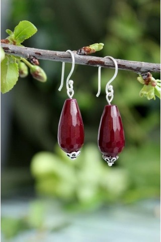 Stoneage Jewellery Küpe Gümüş Ceyt Doğal Taş Gümüş