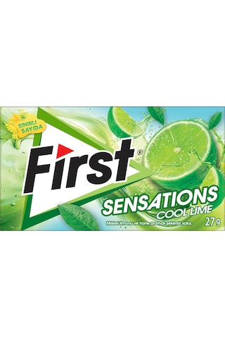 First Sensations Cool Lime Misket Limonu Ve Nane Aromalı Şekersiz Tatlandırıcılı Sakız 3'lü Paket