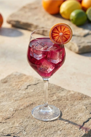 LAV Ella Cam Goblet 6'lı 440 ml Ayaklı (Şarap Kadehi , Kokteyl Bardağı)