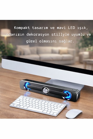 Sada V-111 Güçlü Baslı Kablolu Soundbar Usb Tv Pc Stereo Ses Sistemi 3.5mm