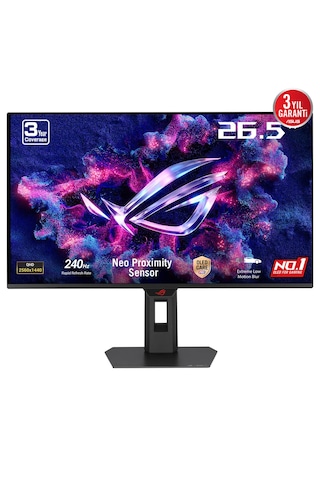 Asus Rog Strix Oled Xg27aqdmesz 26.5 İnç 240hz 0.03ms 2k Qhd Adaptive Sync Qd-oled Pivot Gaming Monitör