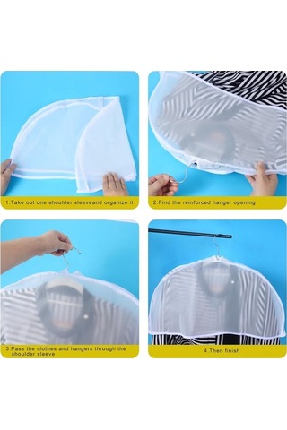Novahub 24 Parça Şeffaf Kılıf Seti - Gardırop Organizasyonu İçin Askılı Kıyafet Koruyucu Şeffaf
