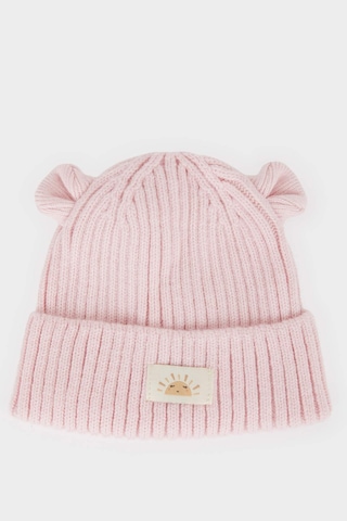 Defacto Kız Bebek Dokuma Etiketli Triko Bere C8165a525wnpn424 Pembe